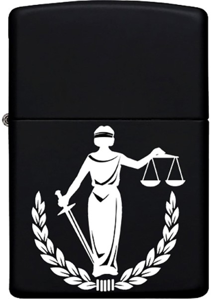 Adalet Terazisi Desenli Kişiye Özel Isimli Zippo Çakmak Benzinli Siyah Metal Çakmak 2 fiyatları