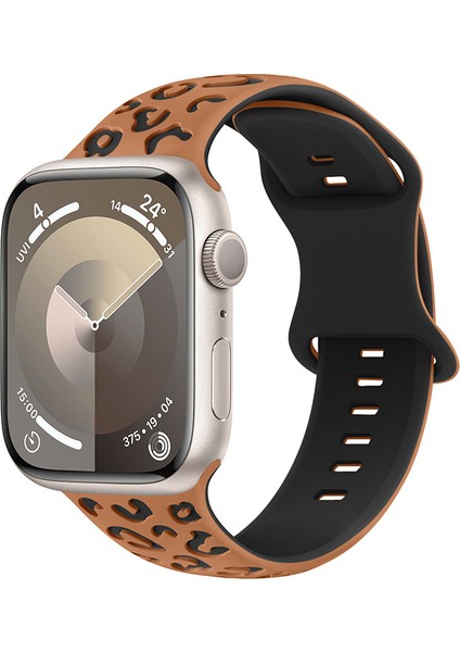 Watch 42-44-45-46-49MM Uyumlu Leopar Desenli Yüksek Kaliteli Leopar Silikon Kordon