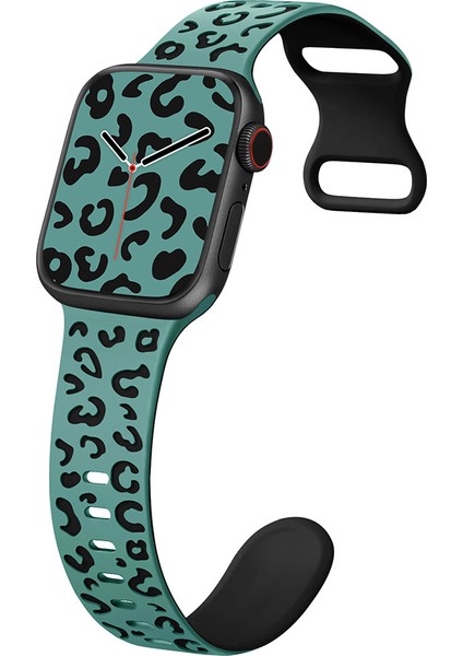 Watch 42-44-45-46-49MM Uyumlu Leopar Desenli Yüksek Kaliteli Leopar Silikon Kordon indirimleri