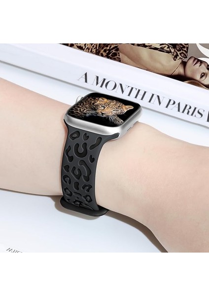 Watch 42-44-45-46-49MM Uyumlu Leopar Desenli Yüksek Kaliteli Leopar Silikon Kordon fiyatları