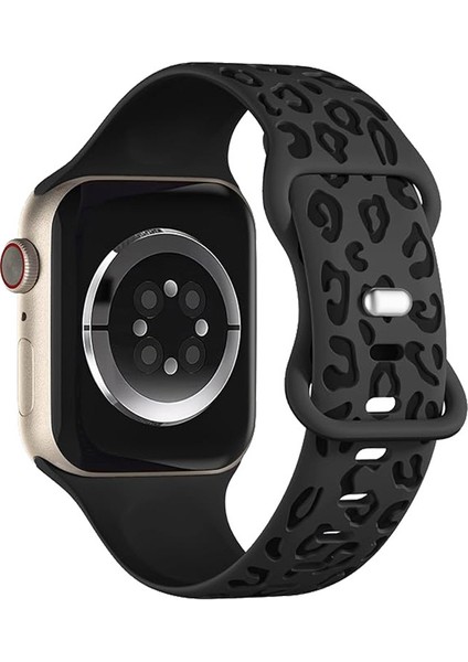 Watch 42-44-45-46-49MM Uyumlu Leopar Desenli Yüksek Kaliteli Leopar Silikon Kordon fırsatları