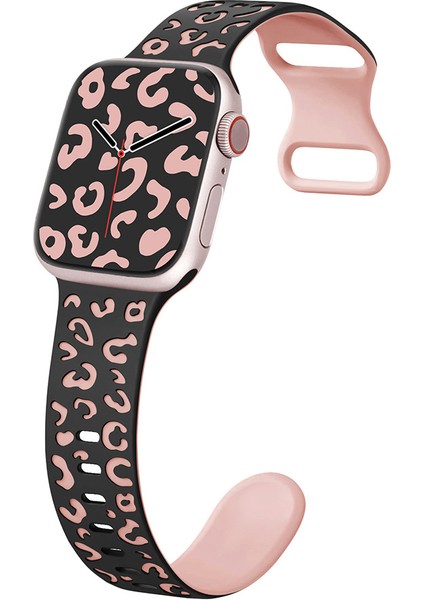 Watch 42-44-45-46-49MM Uyumlu Leopar Desenli Yüksek Kaliteli Leopar Silikon Kordon modelleri
