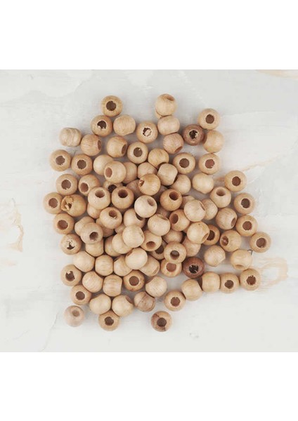 Naturel 10 mm Ahşap Boncuk 100 gr