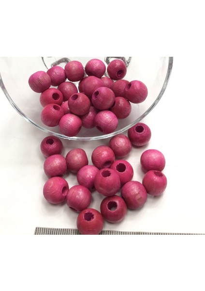 Pembe 10 mm Ahşap Boncuk 300 gr