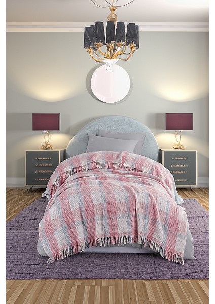 Battaniye Pamuklu Tek Kişilik Warm Soft Pudra
