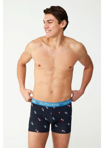 80484 Erkek Lacivert Modal Tekli Boxer