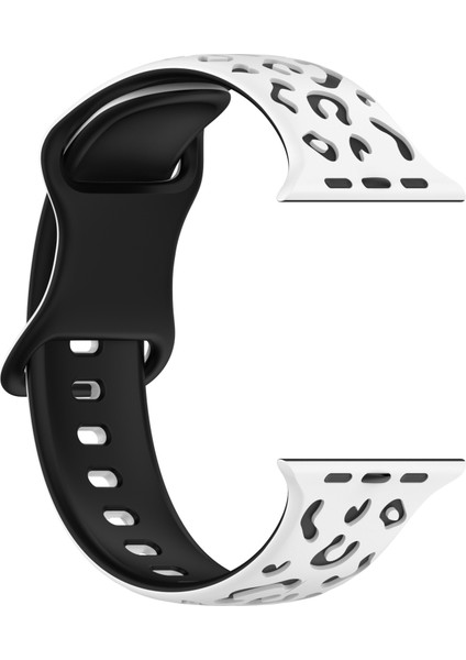 Watch 38-40-41-Watch 10 42MM Uyumlu Leopar Desenli Yüksek Kaliteli Leopar Silikon Kordon