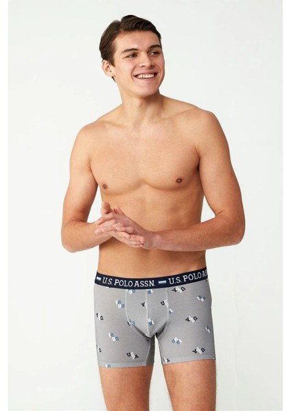 80484 Erkek Gri Modal Tekli Boxer