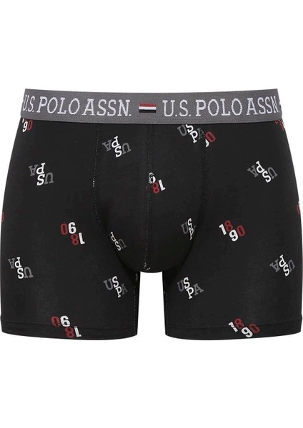 80487 Erkek Bordo-Siyah Baskılı Modal 2 Li Boxer