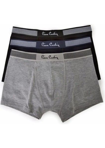 360 Erkek Grı-Lacıvert-Sıyah Modal 3'lü Boxer