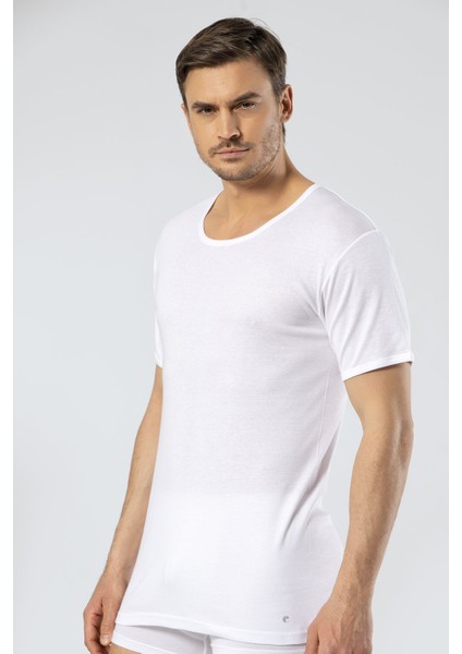 1206 Beyaz Ribana Erkek O Yaka Açık Fanila fiyatları