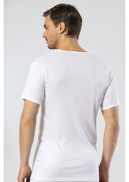 1206 Beyaz Ribana Erkek O Yaka Açık Fanila modelleri