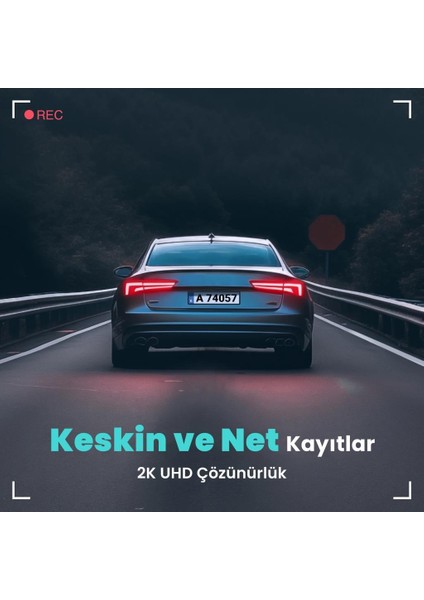 Botslab HK30 Pro 2K QHD WiFi 140° Geniş Açı Gece Görüşlü Akıllı Araç İçi Kamera+ Park Modu Bağlantı Kablosu Combo