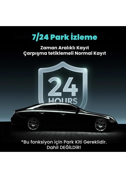 Botslab HK30 Pro 2K QHD WiFi 140° Geniş Açı Gece Görüşlü Akıllı Araç İçi Kamera+ Park Modu Bağlantı Kablosu Combo