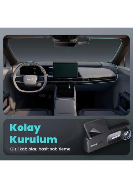Botslab HK30 Pro 2K QHD WiFi 140° Geniş Açı Gece Görüşlü Akıllı Araç İçi Kamera+ Park Modu Bağlantı Kablosu Combo
