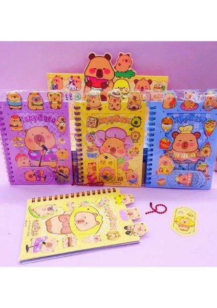 Capybara Sticker Defter 150+ Anahtarlık Hediyeli 1 Adet