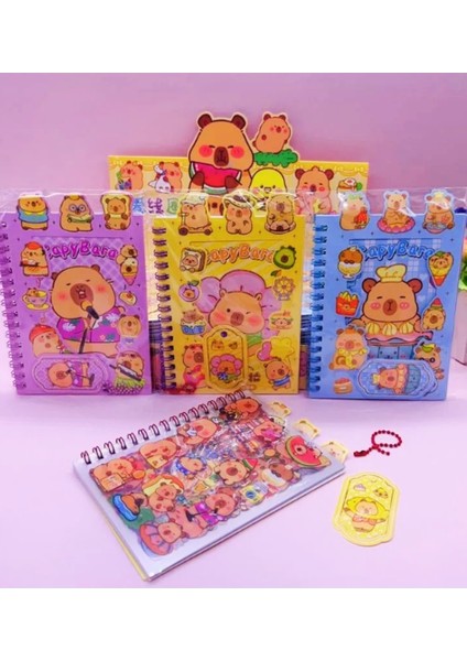 Capybara Sticker Defter 150+ Anahtarlık Hediyeli 1 Adet