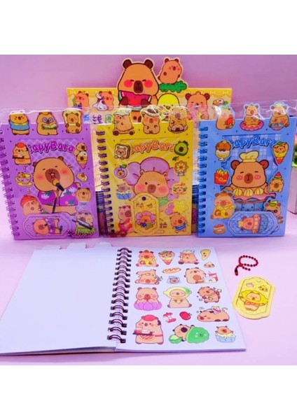 Capybara Sticker Defter 150+ Anahtarlık Hediyeli 1 Adet