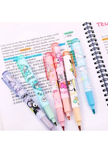Kuromi Hello Kitty My Melodi Cinnamoroll And Friends Fosforlu Kalem Seti 6'lı