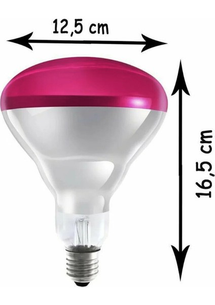 (4 Adet) 150W Kızılötesi (Infrared) Isıtıcılı Hayvan Isıtma ve Kuluçka Lambası (Kırmızı Işık) E27 (Kalın Duy)