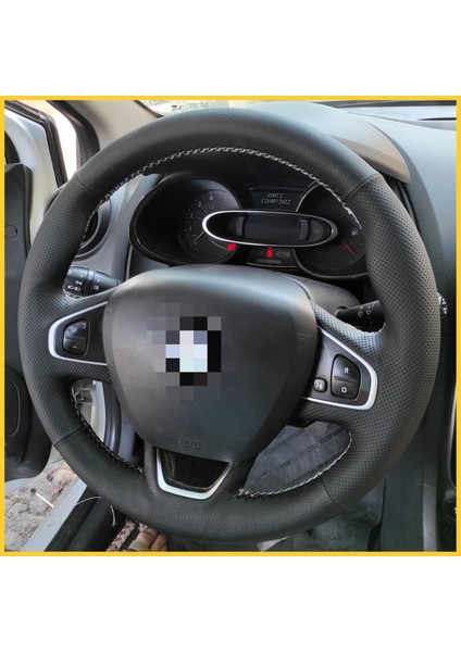 Clio 4 Faz 2 Araca Özel Direksiyon Kılıfı (Gri Dikiş) modelleri