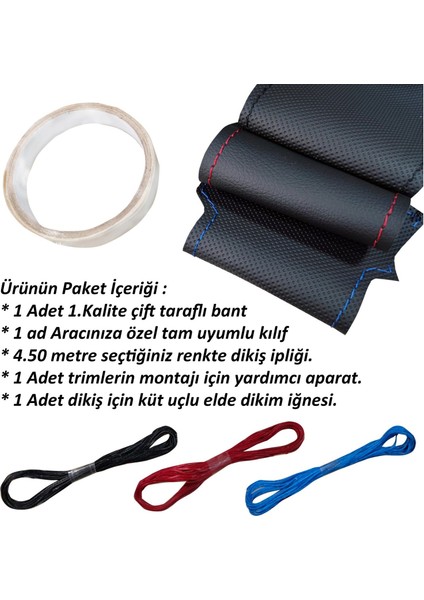 Clio 5 Araca Özel Direksiyon Kılıfı (Nokta Düz Kırmızı Yüzüklü) fiyatları