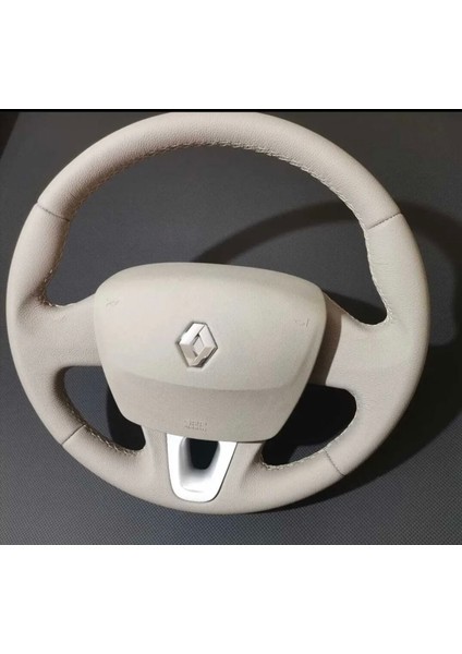 Fluence Araca Özel Direksiyon Kılıfı Tuşsuz (Fluence Bej Deri)