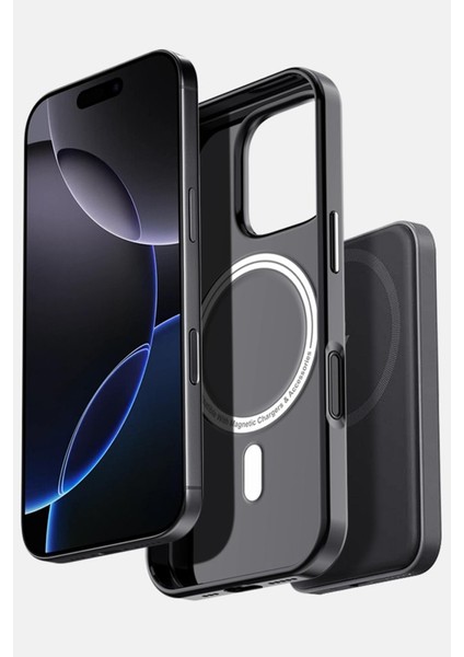 iPhone 16 Pro Max Uyumlu Kılıf Yüksek Kaliteli Magsafe Uyumlu Darbelere Karşı Dayanıklı Kılıf