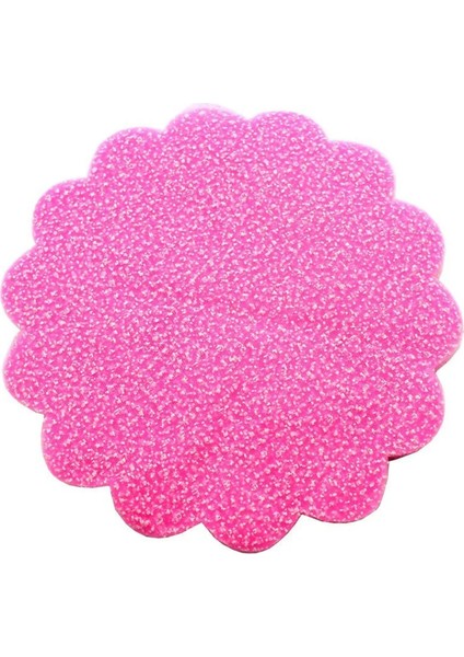 Pembe Karlı Simli Hazır Kesilmiş Tül (100'Li Paket) 22 Cm