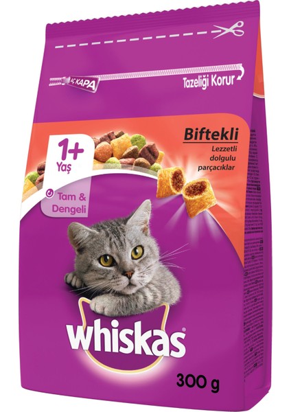 300 Gr. Biftekli ve Havuçlu Kuru Kedi Maması (WHISKAS.150194)