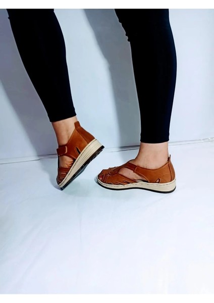 Yüksek Dolgu Topuklu Içi Dışı % 100 Deri Sandalet modelleri