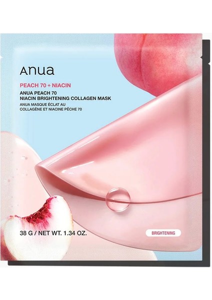 Peach 70 Nıacın Brıghtenıng Collagen Mask (Aydınlatıcı Kollajen Maskesi) (Globalcare)