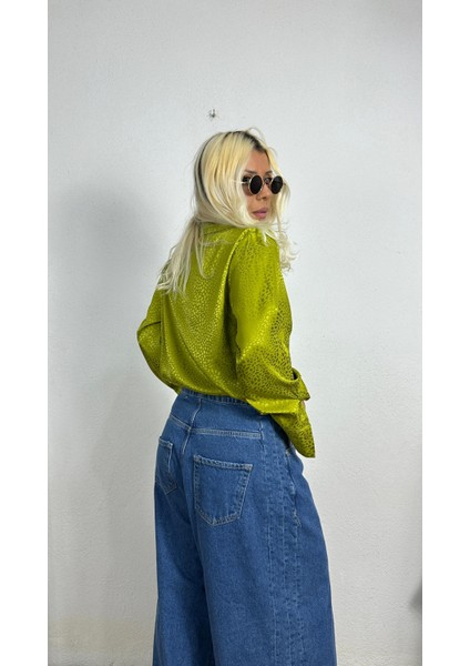 Nunu By Croc Chic Krem Saten Gömlek