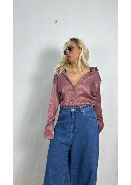 Nunu By Croc Chic Krem Saten Gömlek
