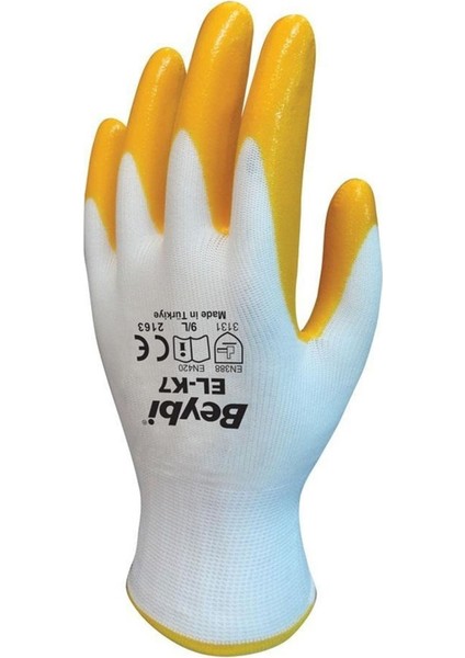 Sarı Naylon 9 Numara Nitril Eldiven (150.01.BK02)