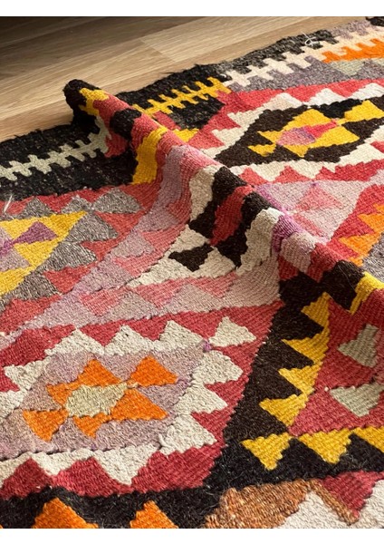 183X200 cm Siyah ve Sarı Renkli Geometrik Desenli Kilim, El Dokuma Vintage Kilim, Modern Bohem Ev Dekoru modelleri