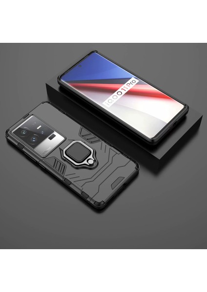 Vivo Iqoo 10 Pro Darbeye Dayanıklı Telefon Kılıfı ve Yüzük Tutucu (Yurt Dışından)