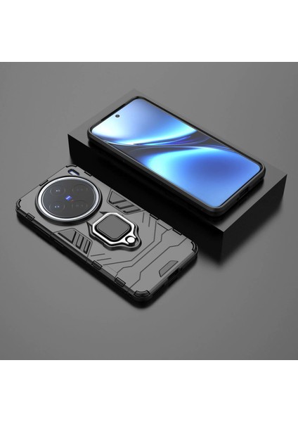 Vivo X200 Darbeye Dayanıklı Telefon Kılıfı ve Yüzük Tutucu (Yurt Dışından)
