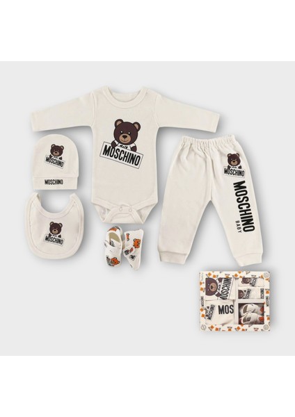 Baby Marka Moşino Desen Beşli Set Unisex 0-6 Ay fiyatları