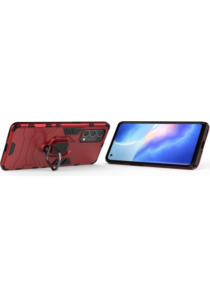 Oppo Reno 4 Pro 5g Darbeye Dayanıklı Telefon Kılıfı ve Yüzük Tutucu (Yurt Dışından)