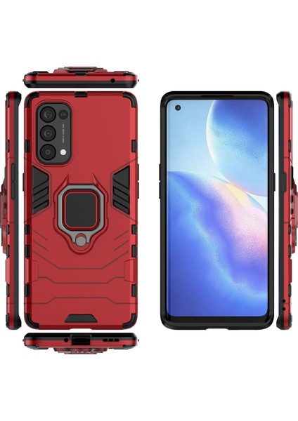 Oppo Reno 4 Pro 5g Darbeye Dayanıklı Telefon Kılıfı ve Yüzük Tutucu (Yurt Dışından)