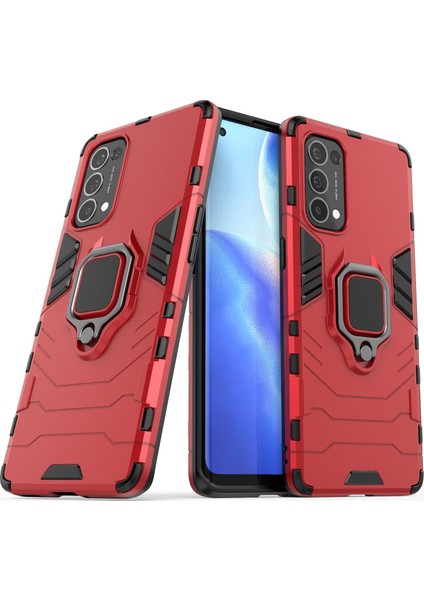 Oppo Reno 4 Pro 5g Darbeye Dayanıklı Telefon Kılıfı ve Yüzük Tutucu (Yurt Dışından)