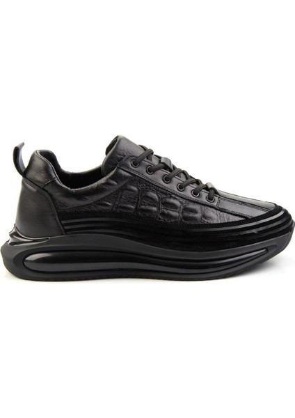 Siyah Hakiki Deri Erkek Sneaker E01347036703