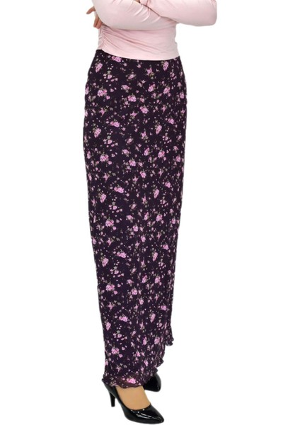 Kadın Çiçekli Lastikli Tül Krep Etek BGL-ST04229 modelleri