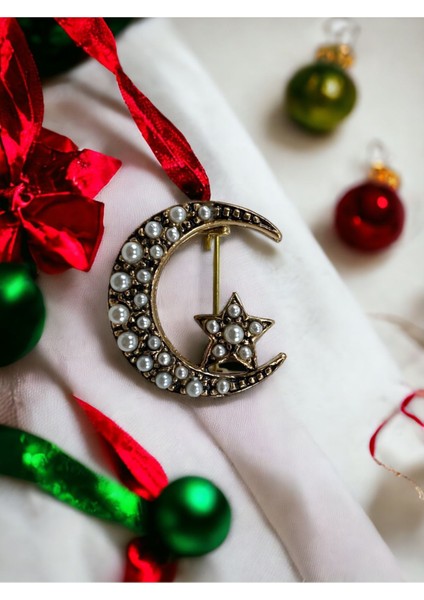 Inci Ay Yıldız Broş