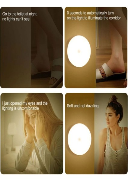 Hareket Sensörlü USB Şarjlı LED Işık Dolap Içi Ev Aydınlatma Gece Lambası LED Işık - 1 Adet fırsatları