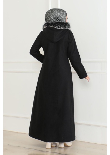 kapüşonu Kürklü Kaşe Kaban modelleri