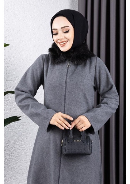 Yakası Kürklü Kaşe Kaban fiyatları