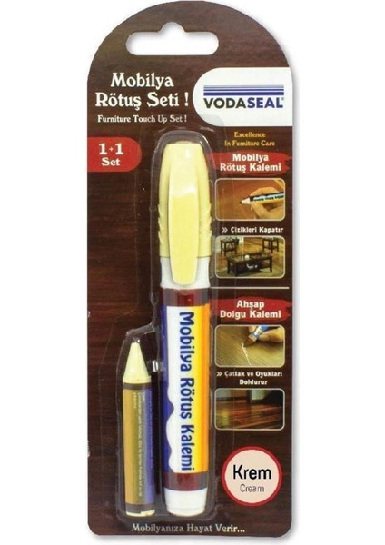 Krem Mobilya Ahşap Dolgu Rötuş Kalemi (NM-MRS002)