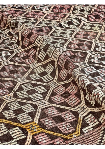 183X250 cm Geometrik Desenli Kilim, El Dokuma Şık Vintage Kilim, Harika Kondisyonlu Halı, Ev Hediyesi fiyatları